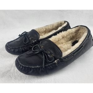 FRYE Reagan Campus Driver Leather Moccasin Sherpa Lined Slippers | 9